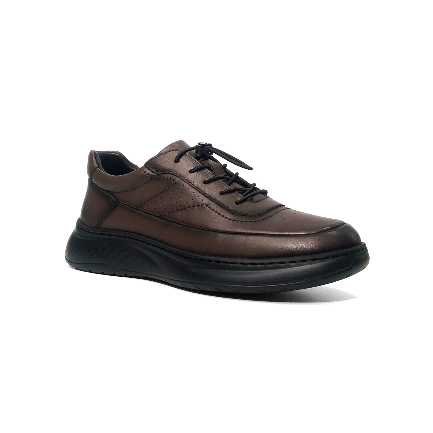 LAILE Breathable Punch Detail Leather Casual Shoes