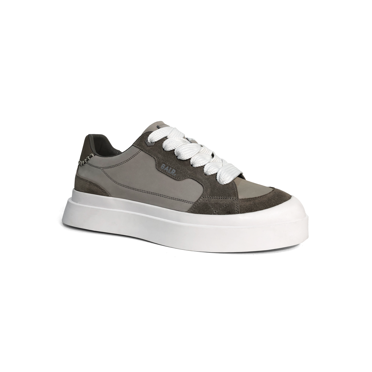 LAILE Dual Tone Nubuck Contrast Panel Platform Skate Sneakers