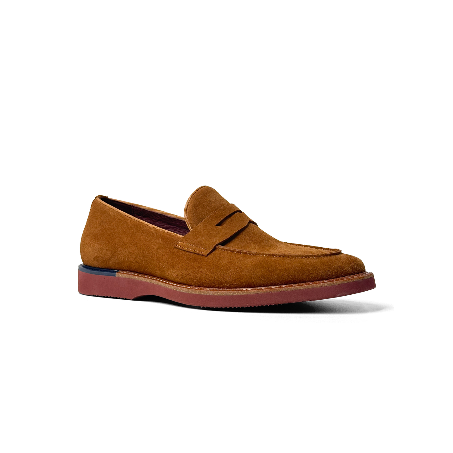 LAILE Matte Nubuck Suede Penny Slip-On Loafers
