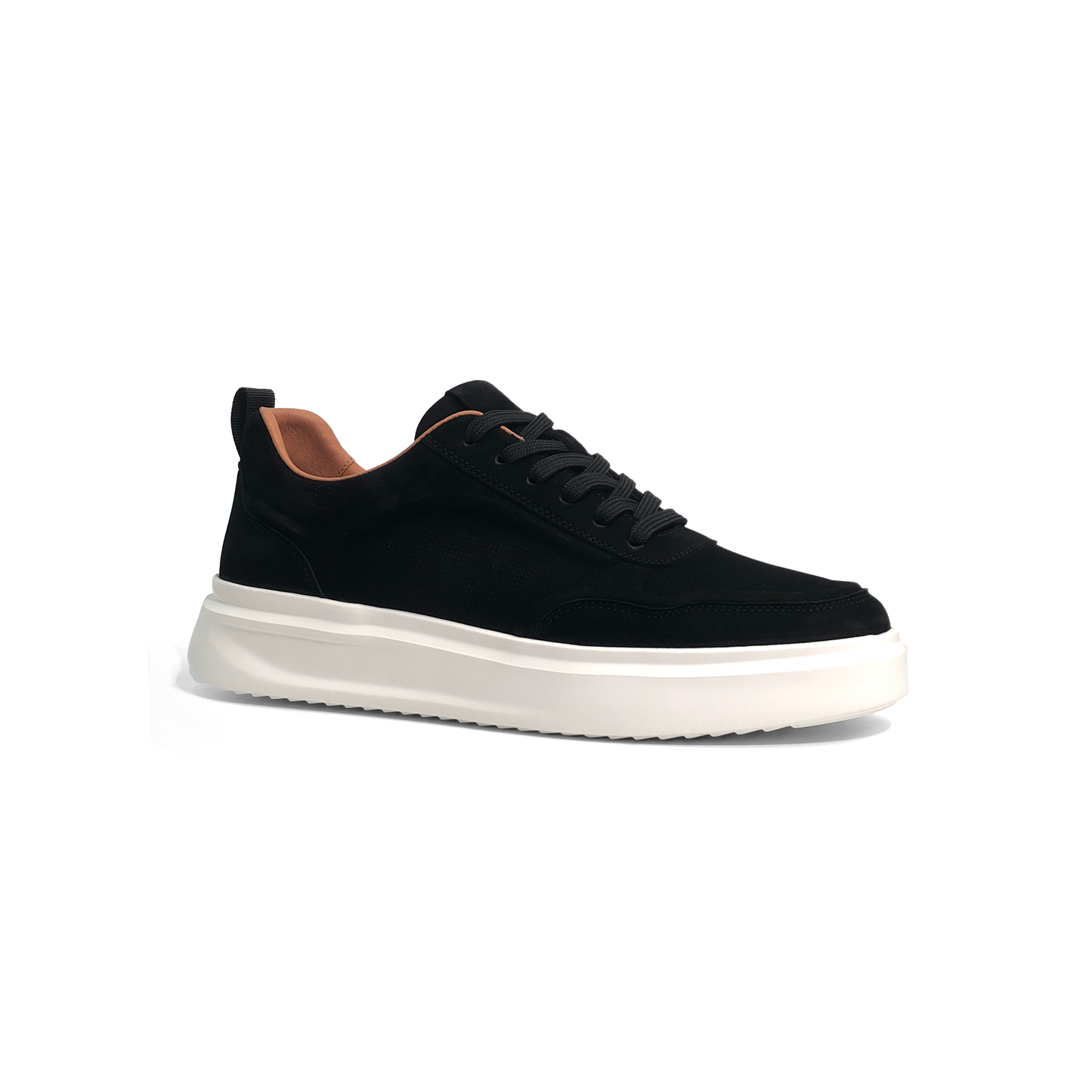 LAILE Matte Nubuck Suede Minimal Platform Skate Sneakers