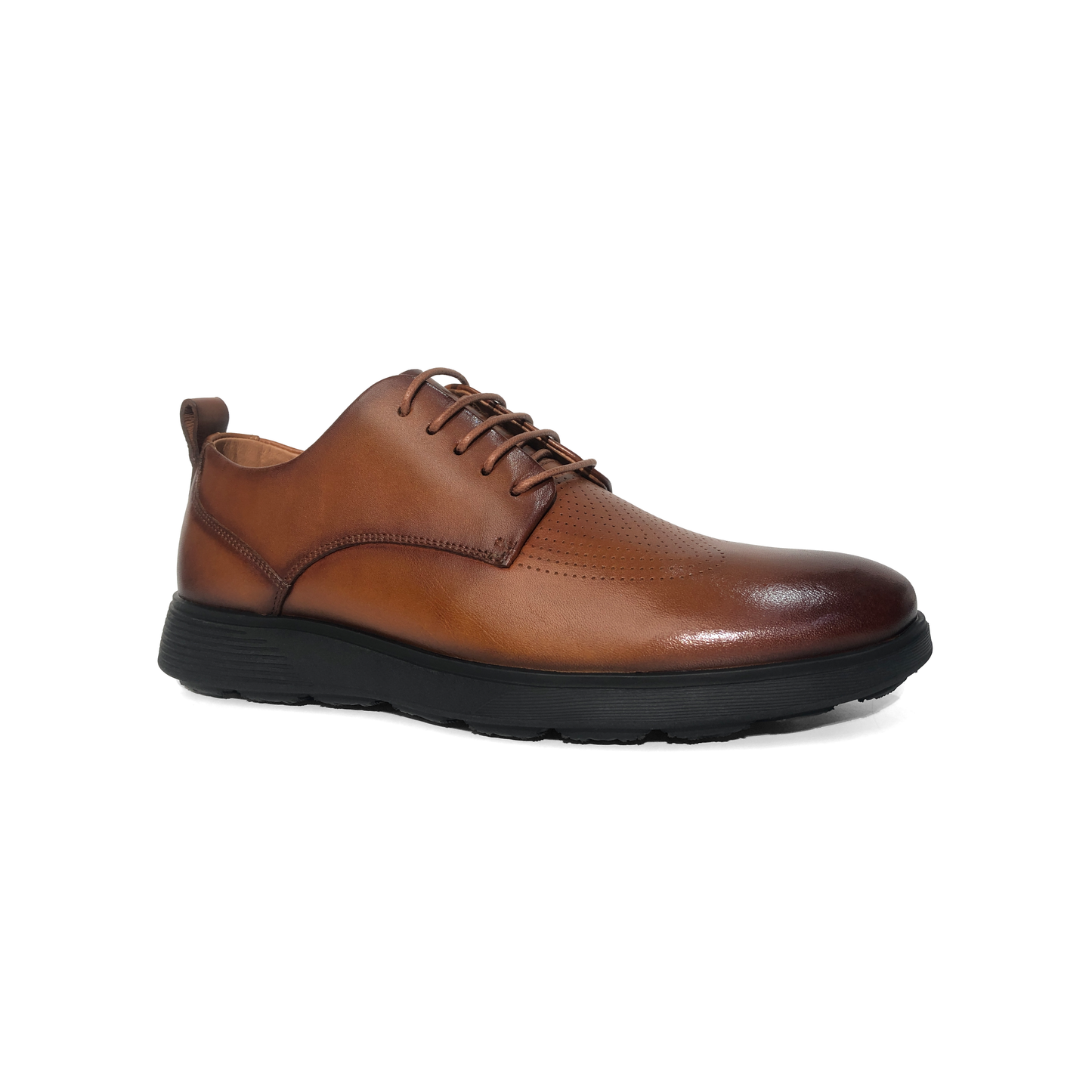 LAILE Polished Micro Perforated Plain Toe Oxford Trainers