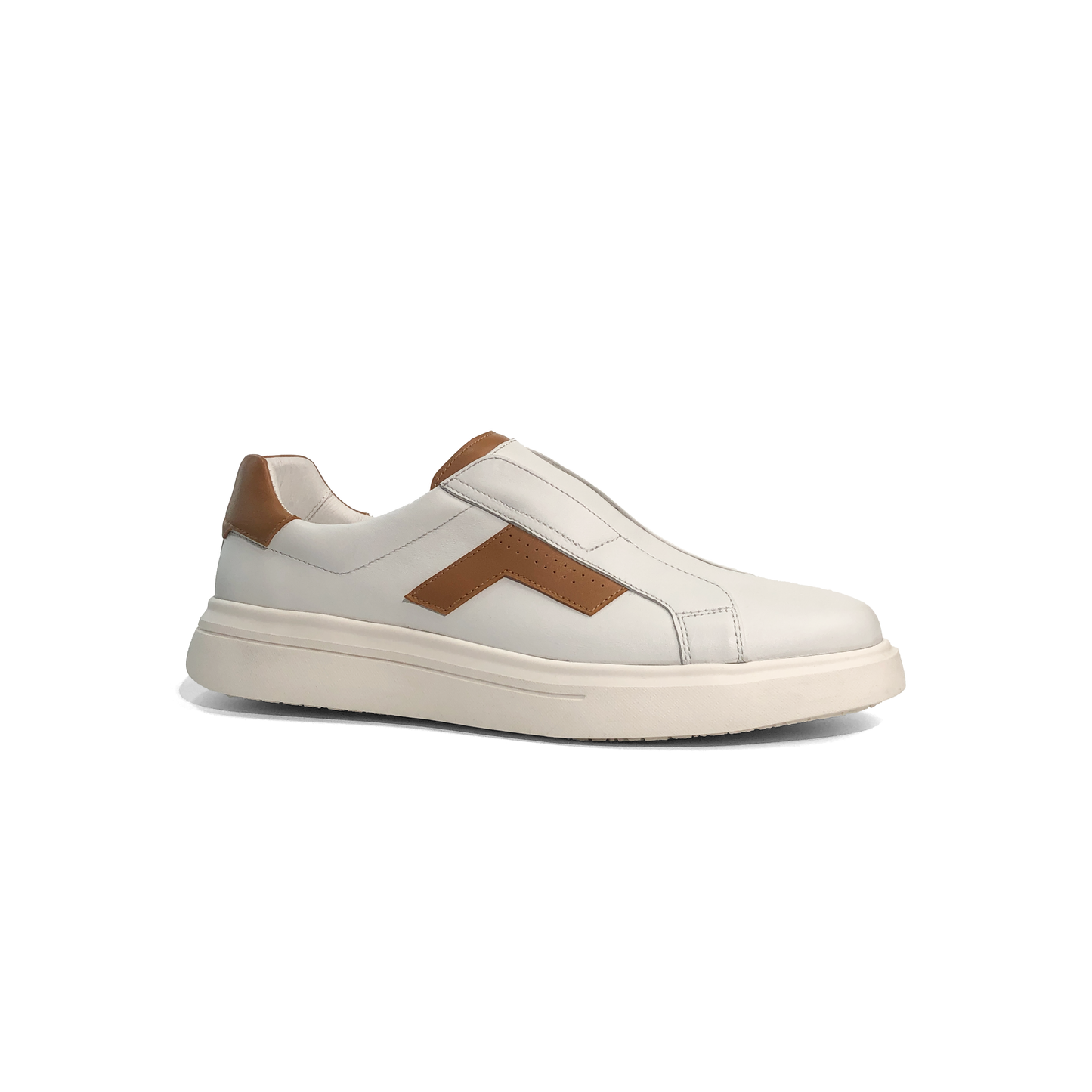LAILE Polished Full Grain Leather Slip-On Platform Sneakers