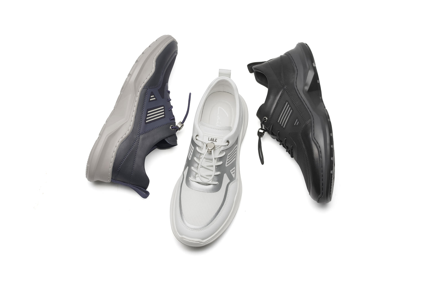 LAILE comfortable tie-free shoelaces shock-absorbing breathable lightweight low-top casual shoes for men