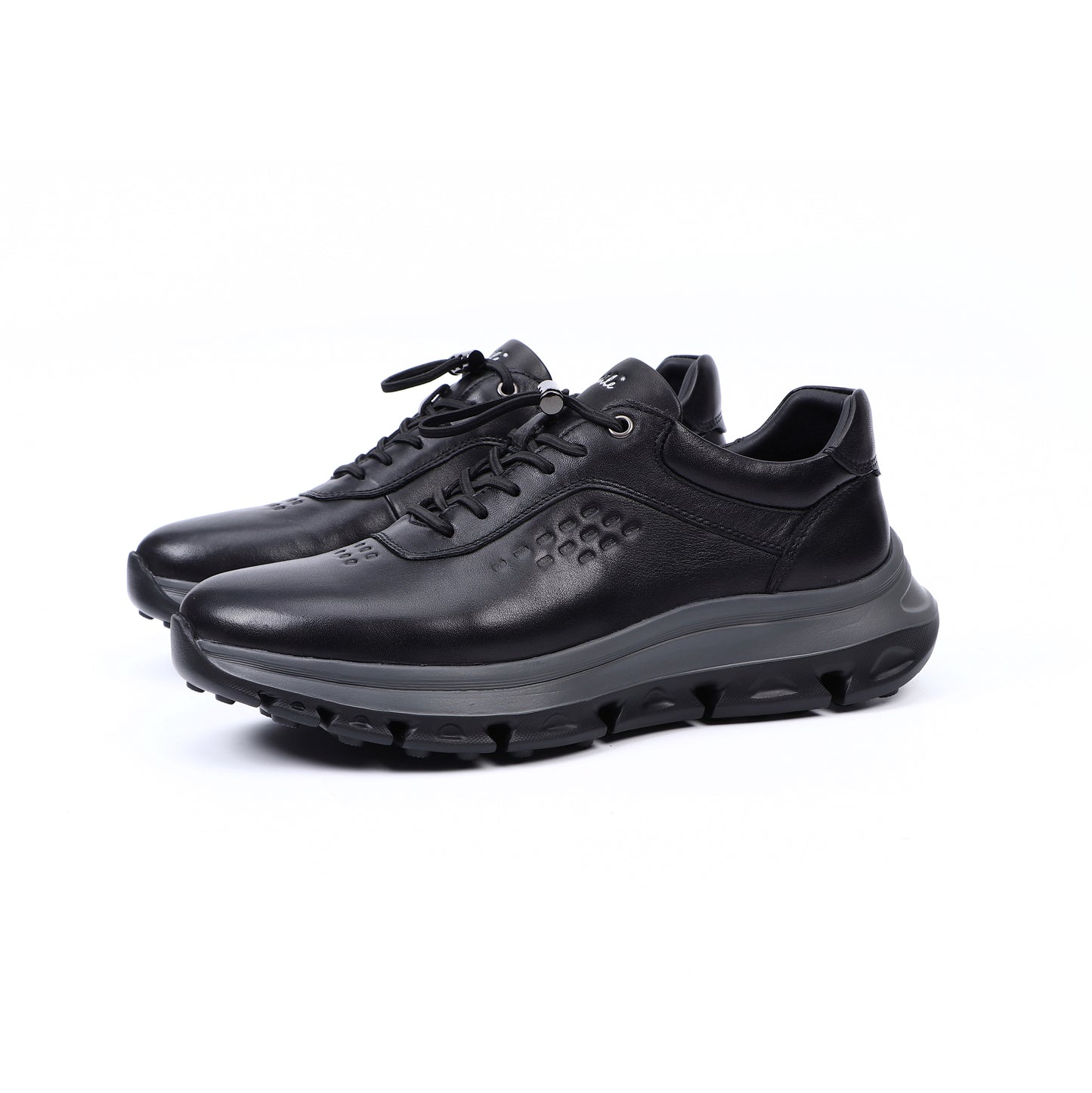 LAILE UrbanEase Men’s Leather Mesh Sneakers – Lightweight, Breathable, Shock-Absorbing Comfort for Everyday City Living