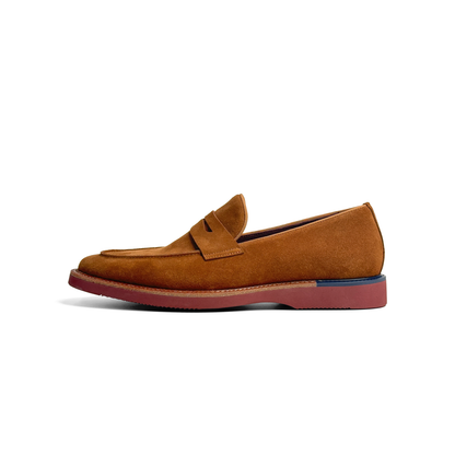 LAILE Matte Nubuck Suede Penny Slip-On Loafers