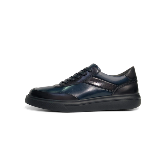LAILE Hand Gradient Burnished Multi-Split Panel Platform Business Sneakers