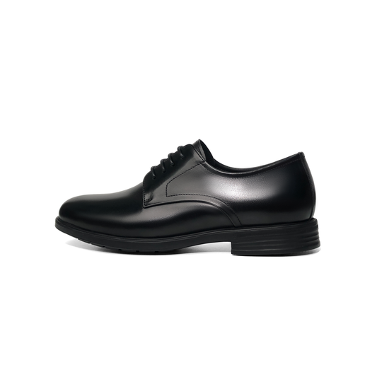 LAILE Mirror Polished Plain Toe Derby Dress Shoes