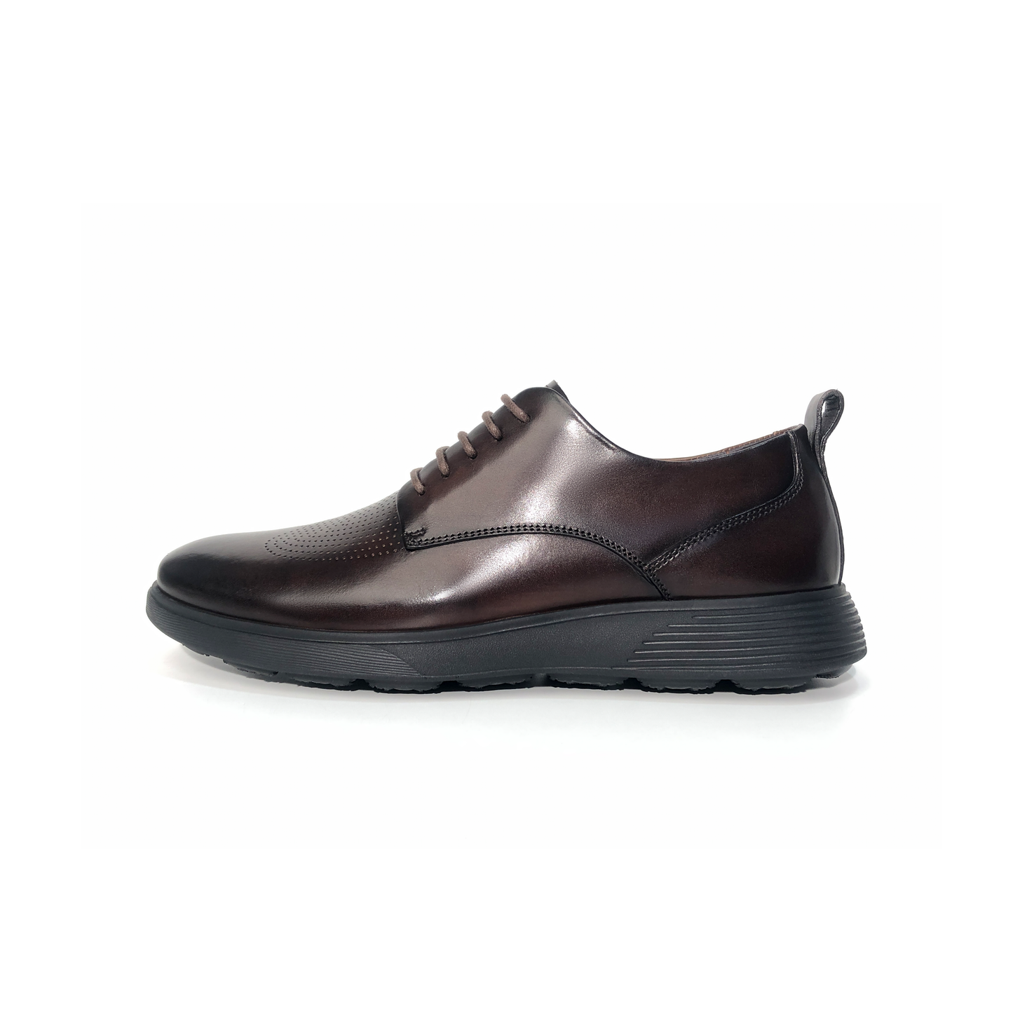 LAILE Polished Micro Perforated Plain Toe Oxford Trainers
