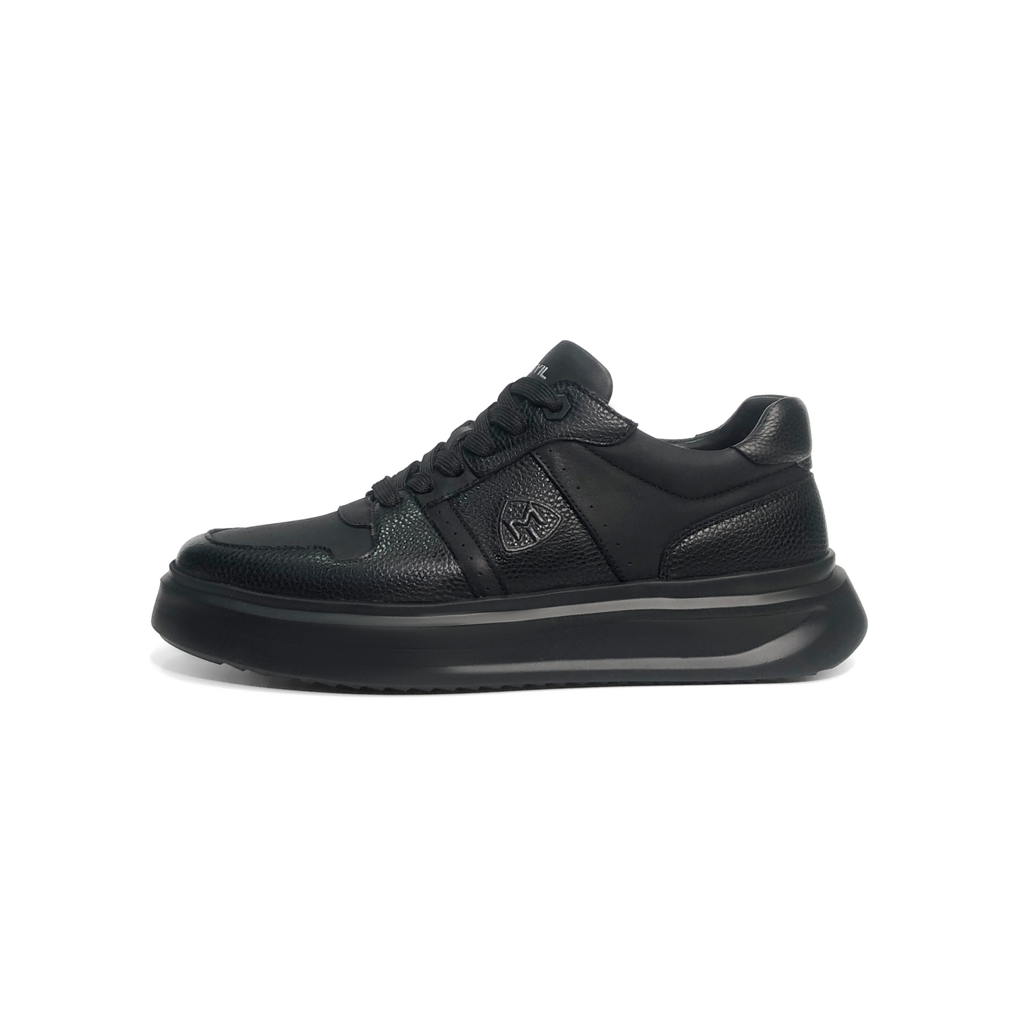 LAILE Pebble Grain Leather Hybrid Platform Skate Sneakers