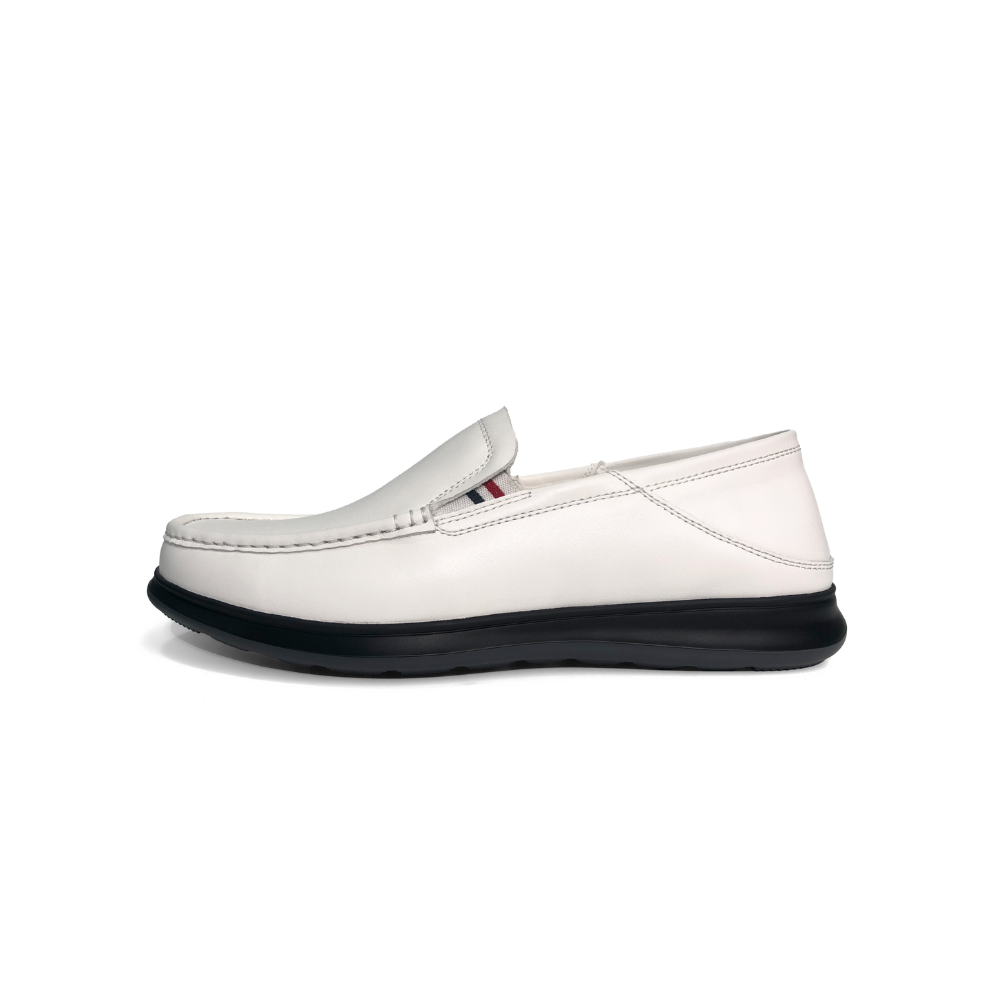 LAILE High Gloss Smooth Leather Slip-On Moc Toe Loafers