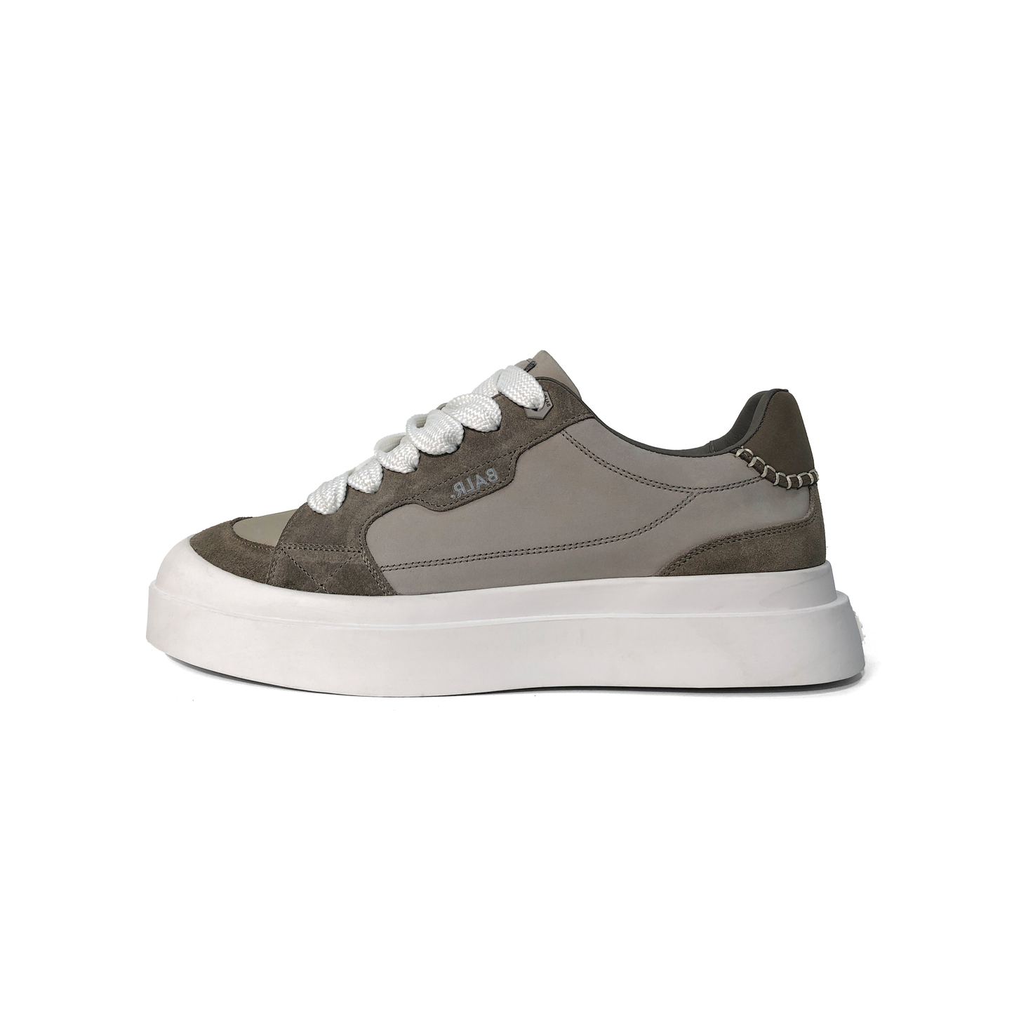LAILE Dual Tone Nubuck Contrast Panel Platform Skate Sneakers