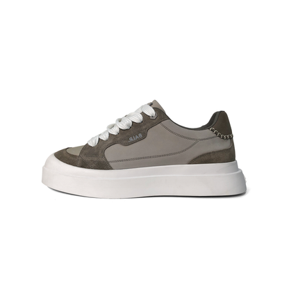 LAILE Dual Tone Nubuck Contrast Panel Platform Skate Sneakers