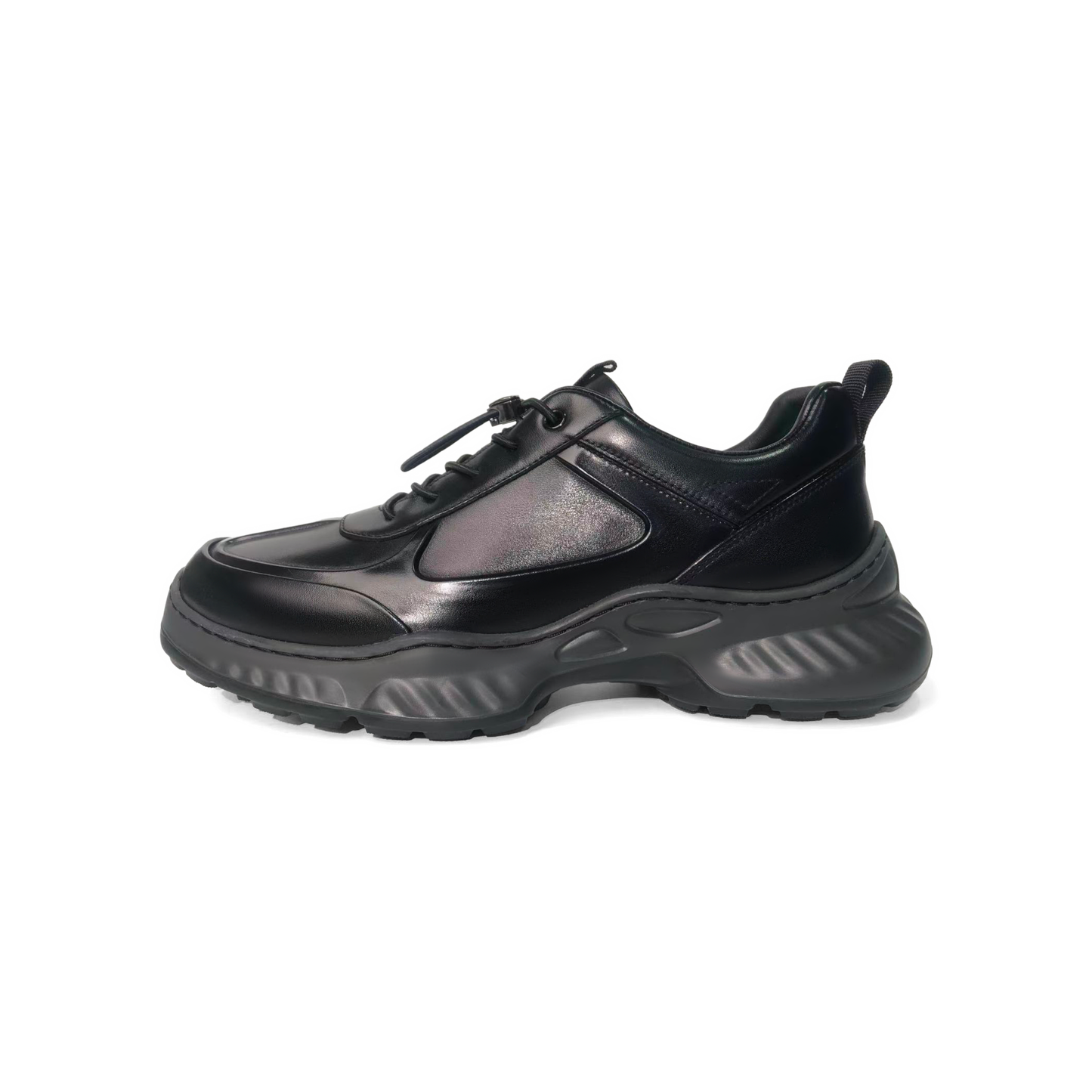 LAILE Polished Full Grain Leather Chunky Performance Sneakers