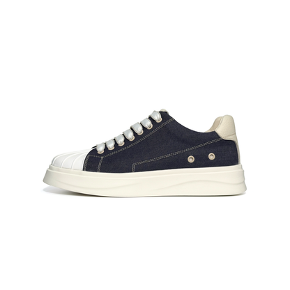 LAILE Thick Corduroy Canvas Platform Skate Sneakers