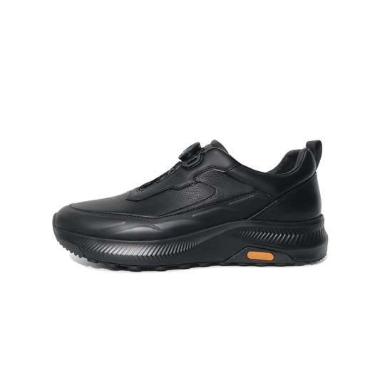 LAILE Full Grain Textured Leather Auto Toggle Elevated Business Trainers