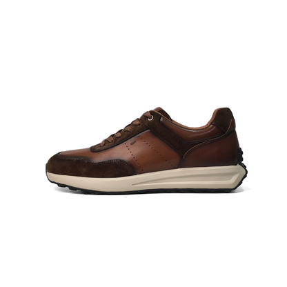 LAILE Hybrid Gloss Leather & Matte Nubuck Retro Runner Trainers