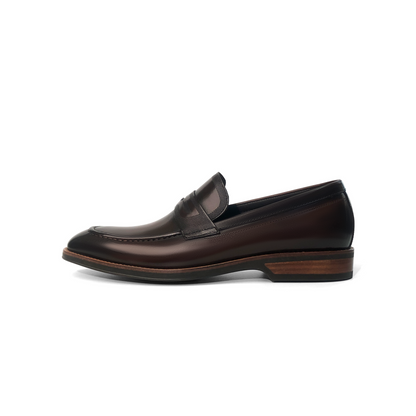 LAILE High Gloss Hand Polished Penny Slip-On Loafers