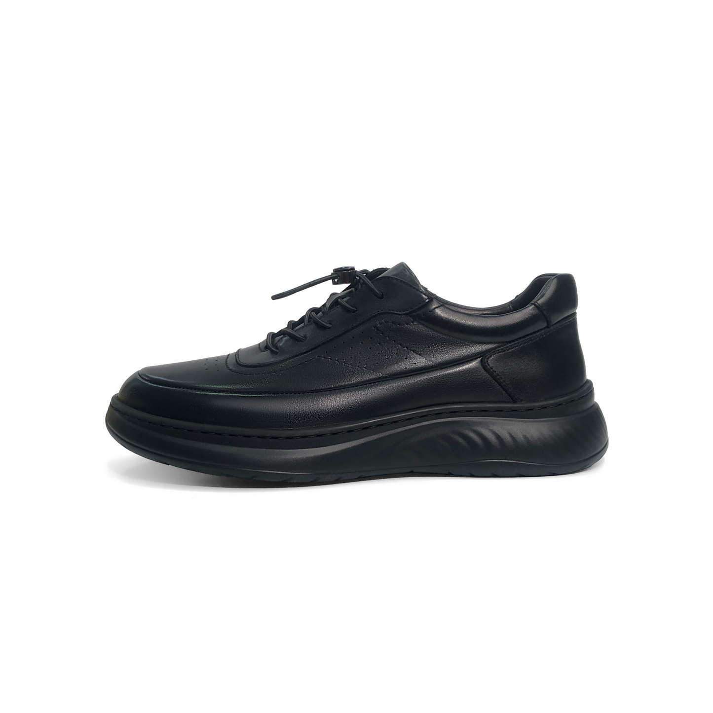 LAILE Breathable Punch Detail Leather Casual Shoes