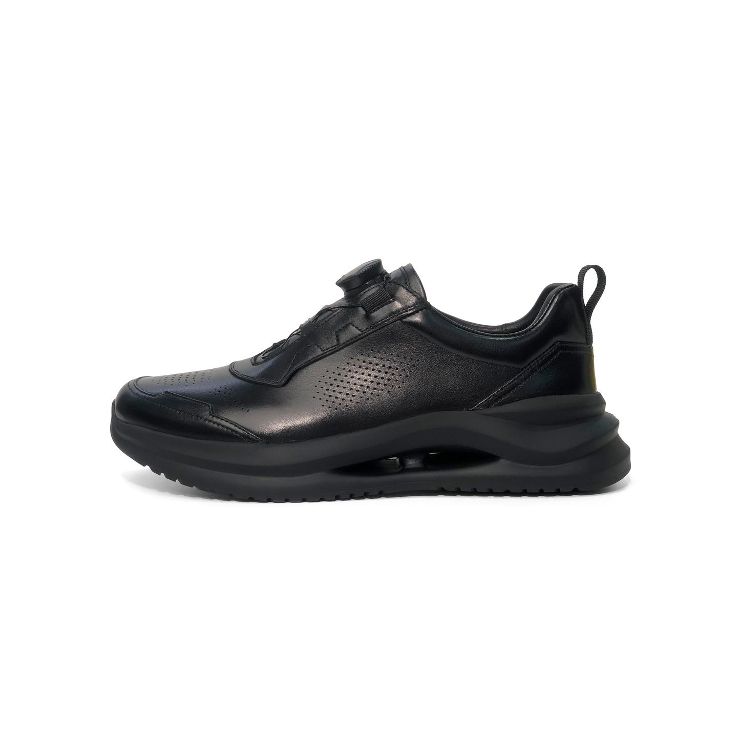 LAILE Polished Full Grain Leather Air Cushion Walking Sneakers