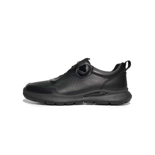 LAILE 2025 New Model Rotating Buckle Men’s Shoes, Soft Genuine Leather Upper, Business-Style Sneakers.