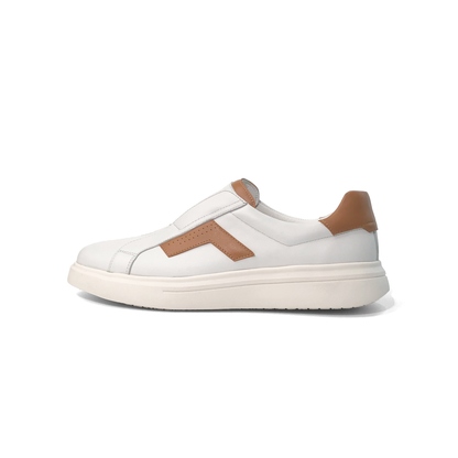 LAILE Polished Full Grain Leather Slip-On Platform Sneakers