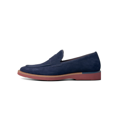 LAILE Matte Nubuck Suede Penny Slip-On Loafers