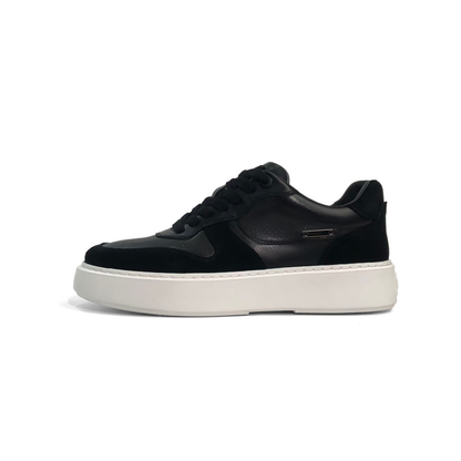 LAILE Hybrid Smooth Leather & Matte Nubuck Platform Skate Sneakers
