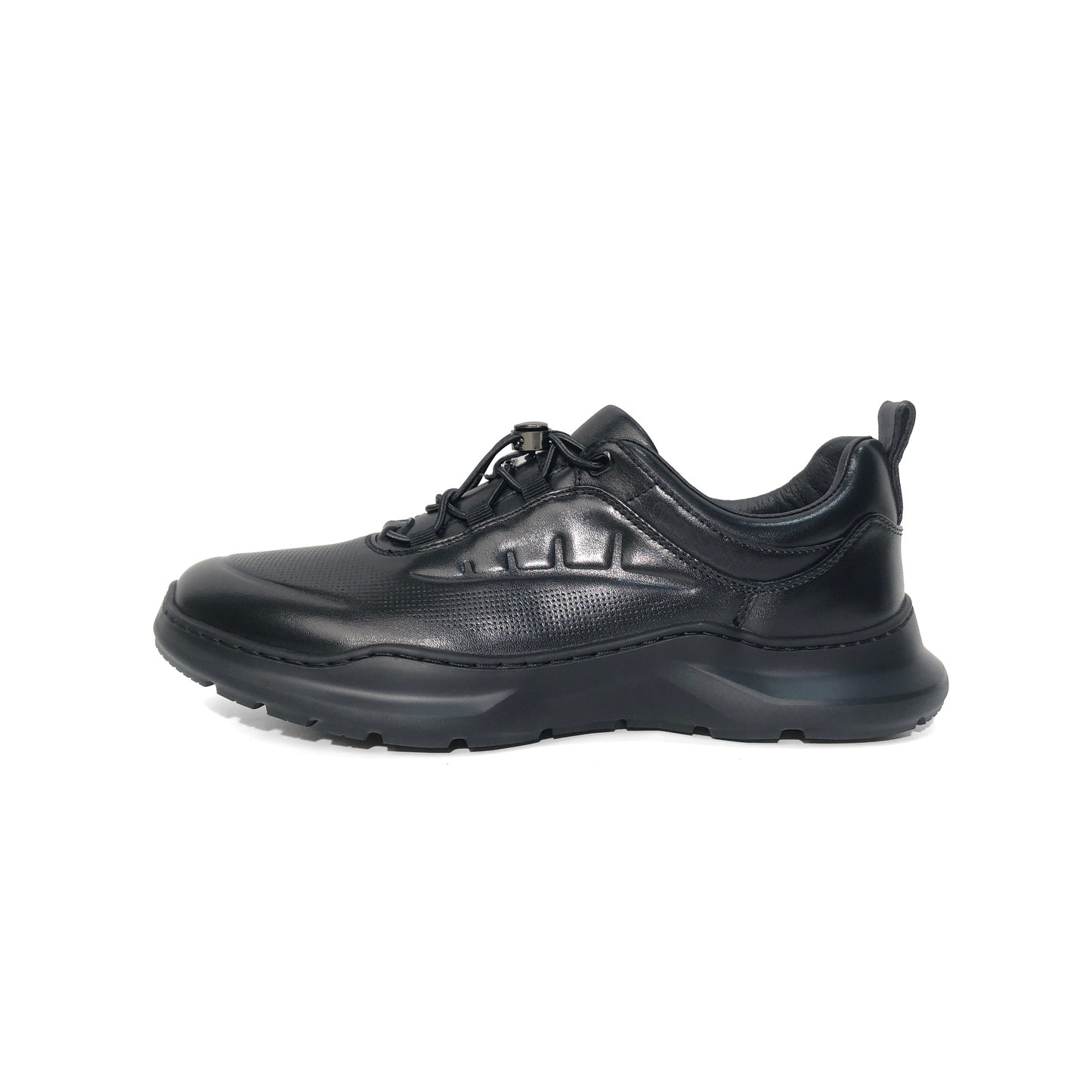 LAILE Polished Full Grain Perforated Auto Toggle Comfort Trainers