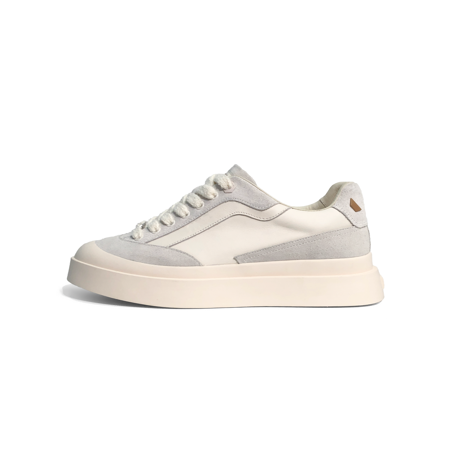 LAILE Tri-Tone Mixed Material Platform Skate Sneakers