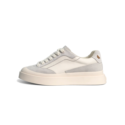 LAILE Tri-Tone Mixed Material Platform Skate Sneakers