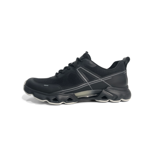 LAILE Breathable Woven Mesh Geometric Reflective Line Platform Trainers