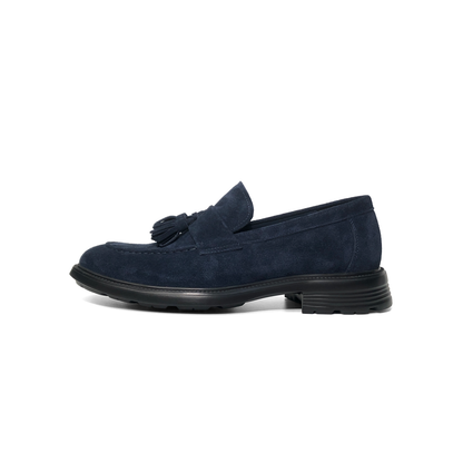 LAILE Matte Nubuck Tassel Penny Slip-On Loafers