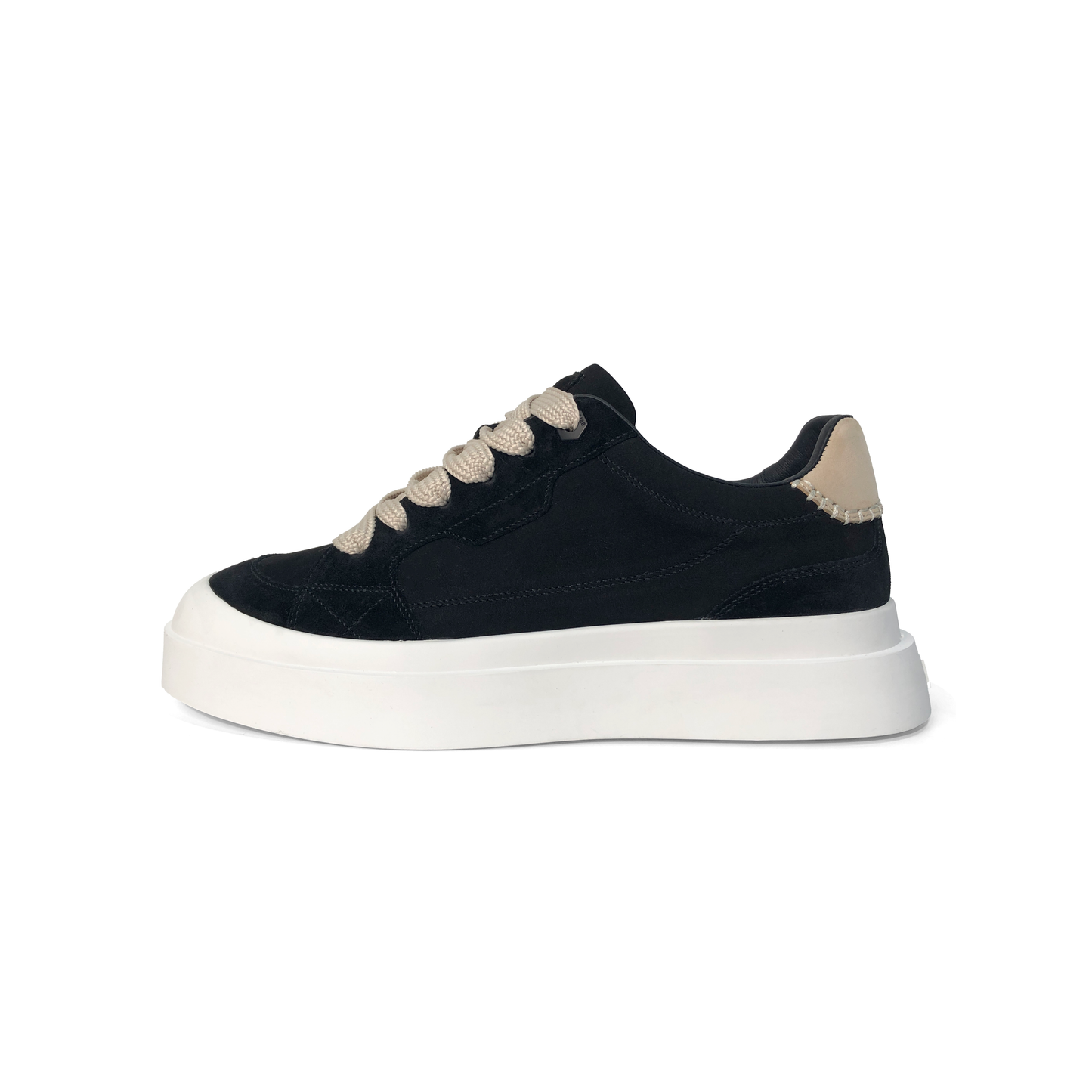 LAILE Matte Nubuck Contrast Heel Cap Platform Skate Sneakers