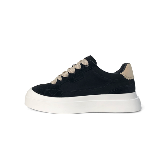 LAILE Matte Nubuck Contrast Heel Cap Platform Skate Sneakers