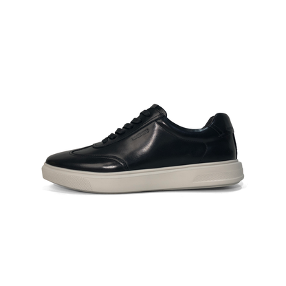LAILE Burnished Full Grain Leather Low Platform Business Sneakers
