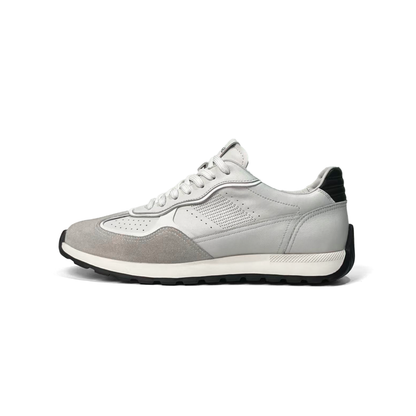 LAILE Multi-Material Perforated Retro Flat Platform Trainers