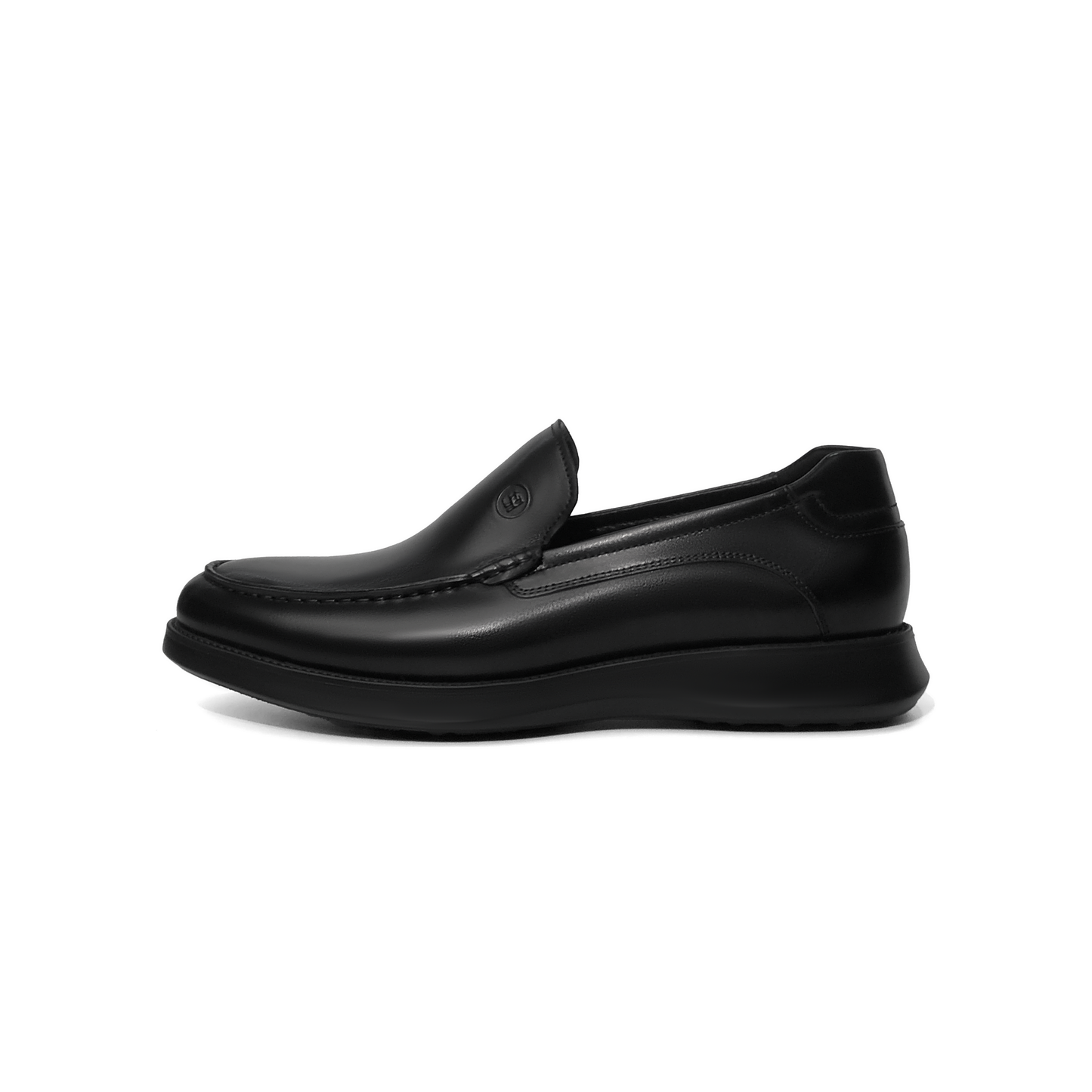 LAILE Black Moc Stitch Slip-On Loafers