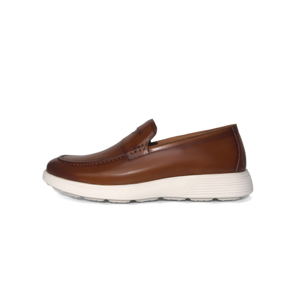 LAILE Gloss Burnished Penny Loafer Slip-On Trainers