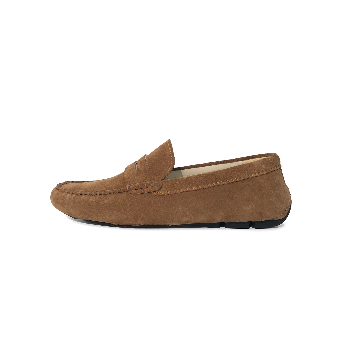 LAILE Matte Nubuck Penny Moc Toe Slip-On Driving Loafers