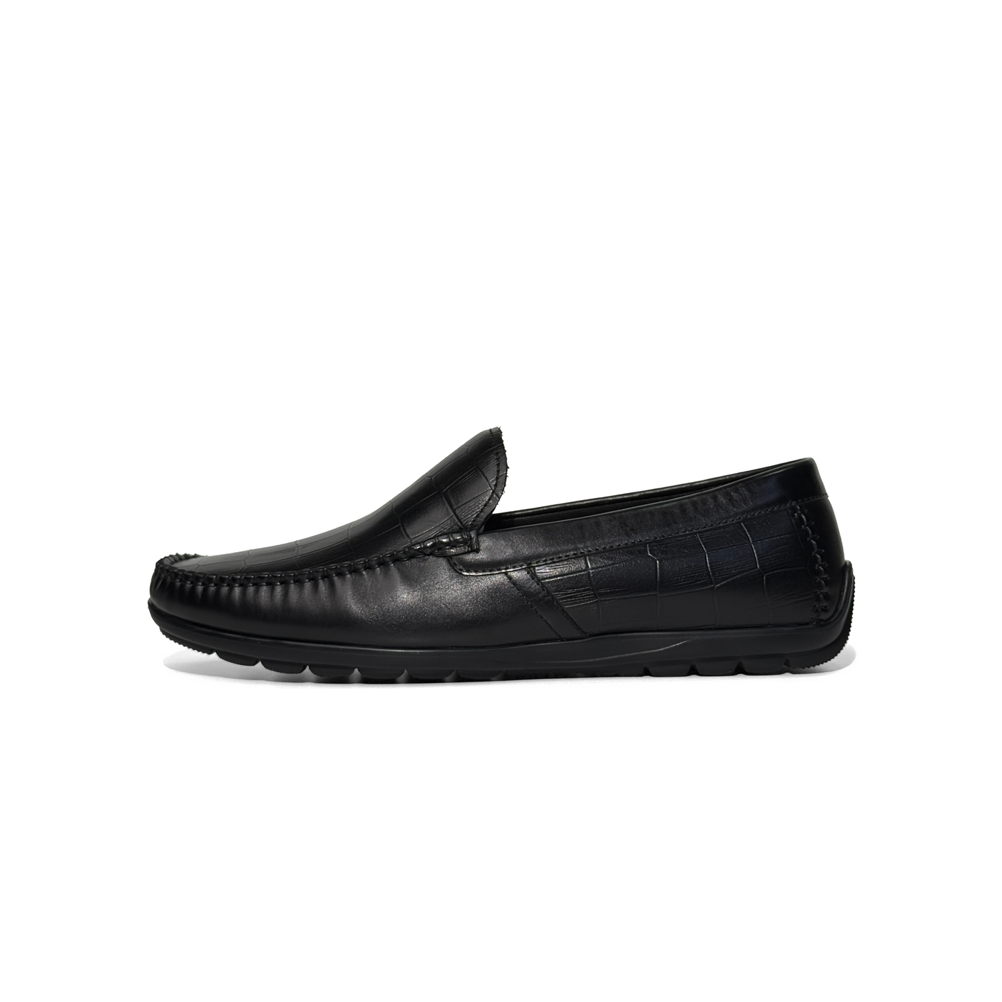 LAILE Full Grain Croc Print Leather Loafers