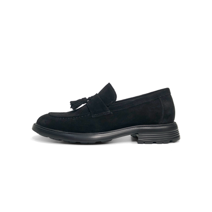 LAILE Matte Nubuck Tassel Penny Slip-On Loafers
