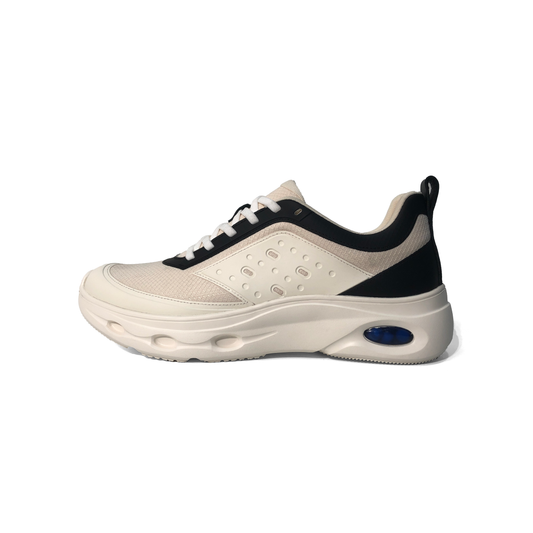 LAILE Breathable Woven Mesh Dual Tone Cutout Vent Platform Trainers