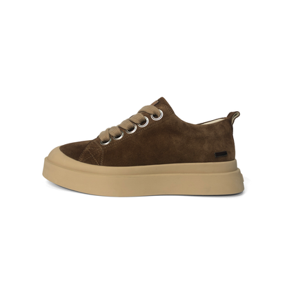 Laile Minimal Retro Suede Stacked Platform Sneaker 