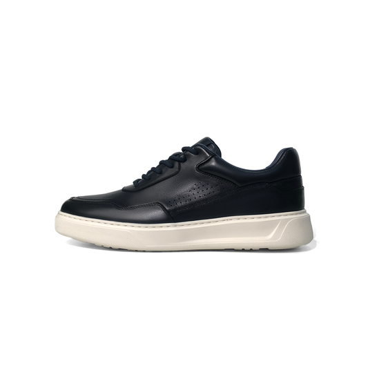 LAILE Smooth Full Grain Leather Platform Business Sneakers