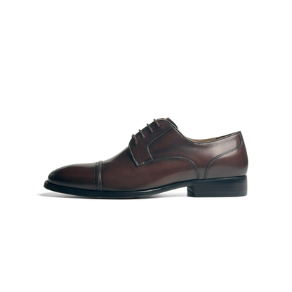 LAILE Hand Antiqued Cap Toe Oxford Dress Shoes