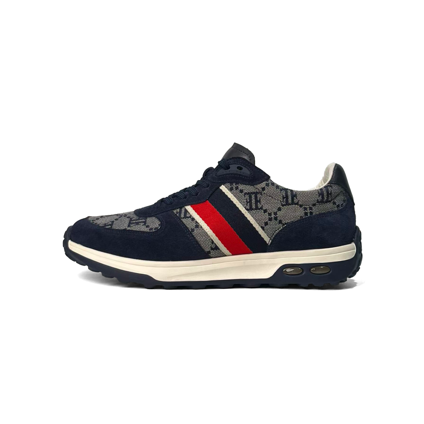 LAILE Monogram Jacquard Striped Air Cushion Platform Trainers