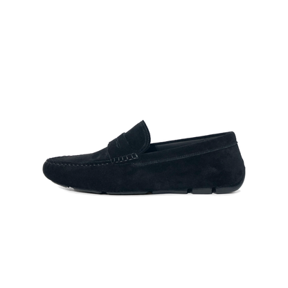 LAILE Matte Nubuck Penny Moc Toe Slip-On Driving Loafers