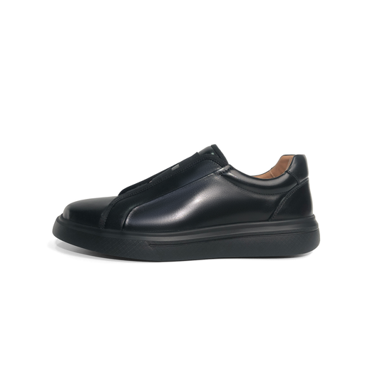 LAILE Polished Calfskin No-Lace Low Top Board Shoes