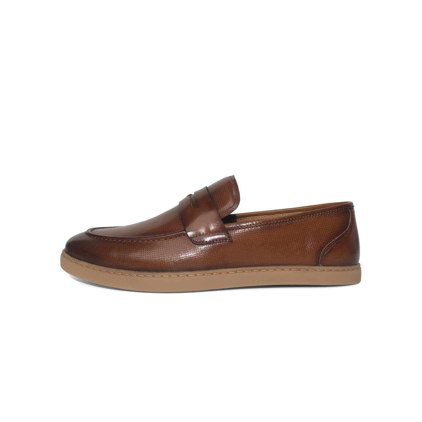 LAILE Micro Perforated Penny Moc Slip-On Loafers