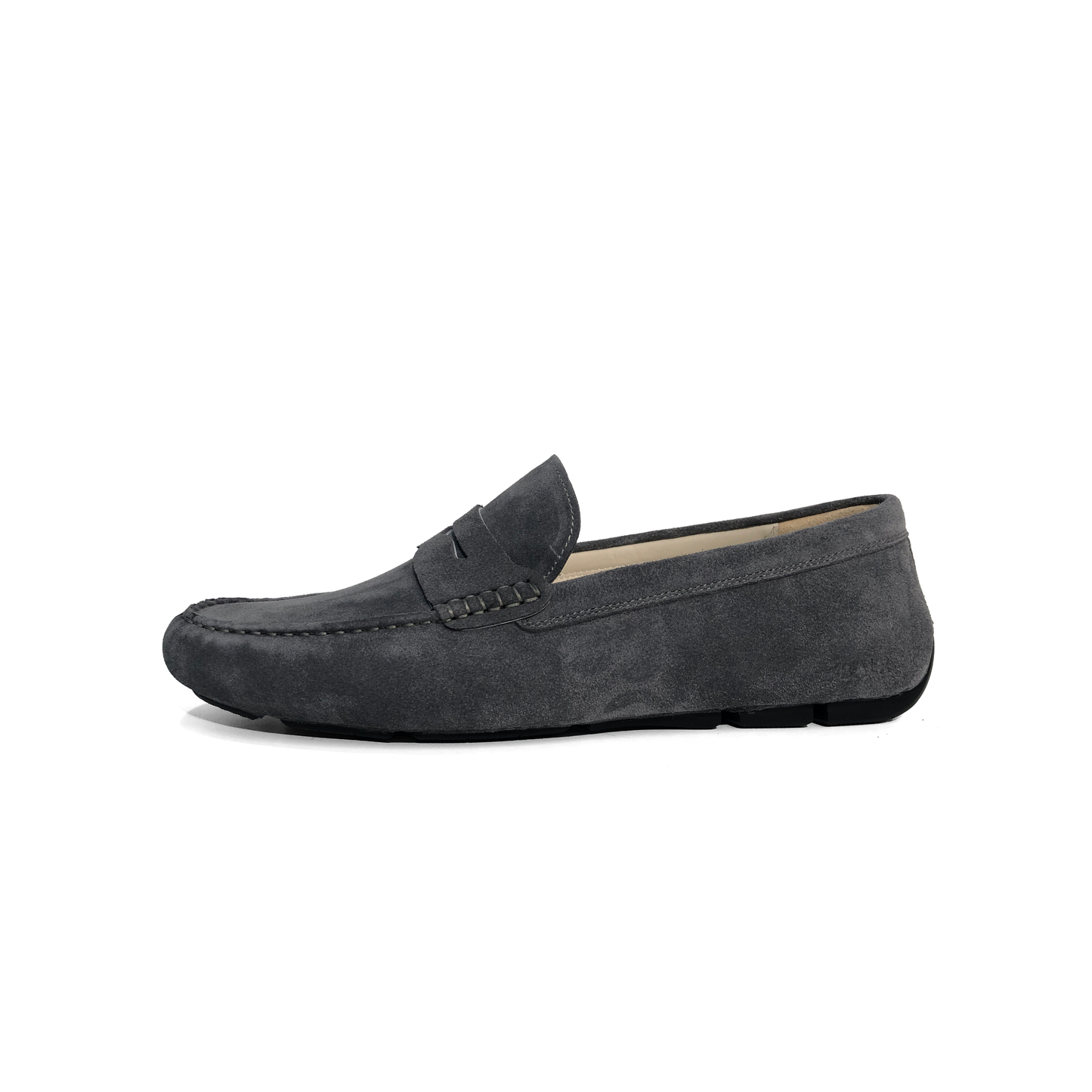 LAILE Matte Nubuck Penny Moc Toe Slip-On Driving Loafers